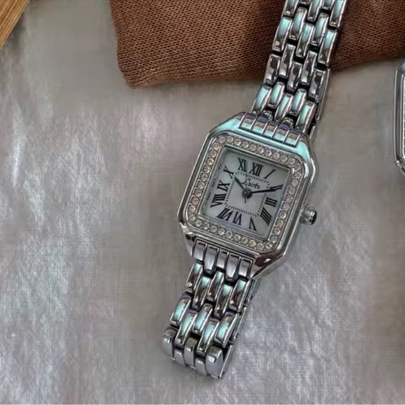 Panthere Elegant Silver Crystal Watch main image 4